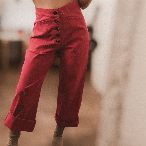 Lucky Brand Pants - lucky brand hot pink wide leg high rise button jeans